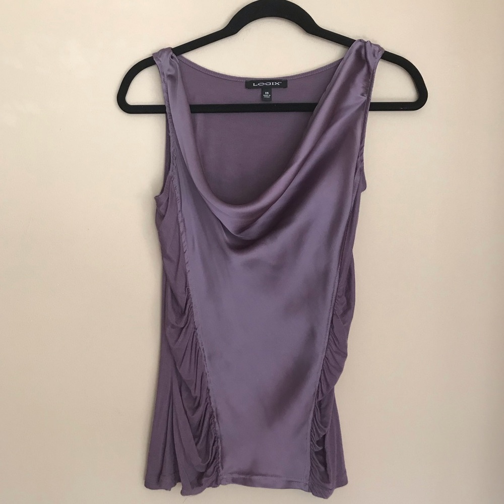 Logix Sleeveless Eggplant Purple Top Size XS